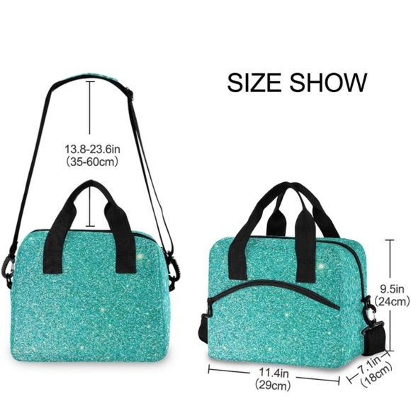 Teal print lunch bag - Picture 5 of 5